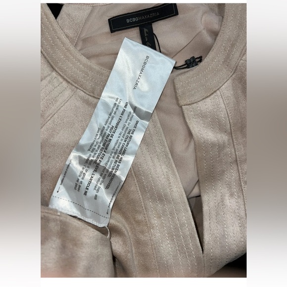 NWT BCBG Maxazaria PINK SUEDE Short Dress with Cold Shoulder Peach medium m - Picture 5 of 8